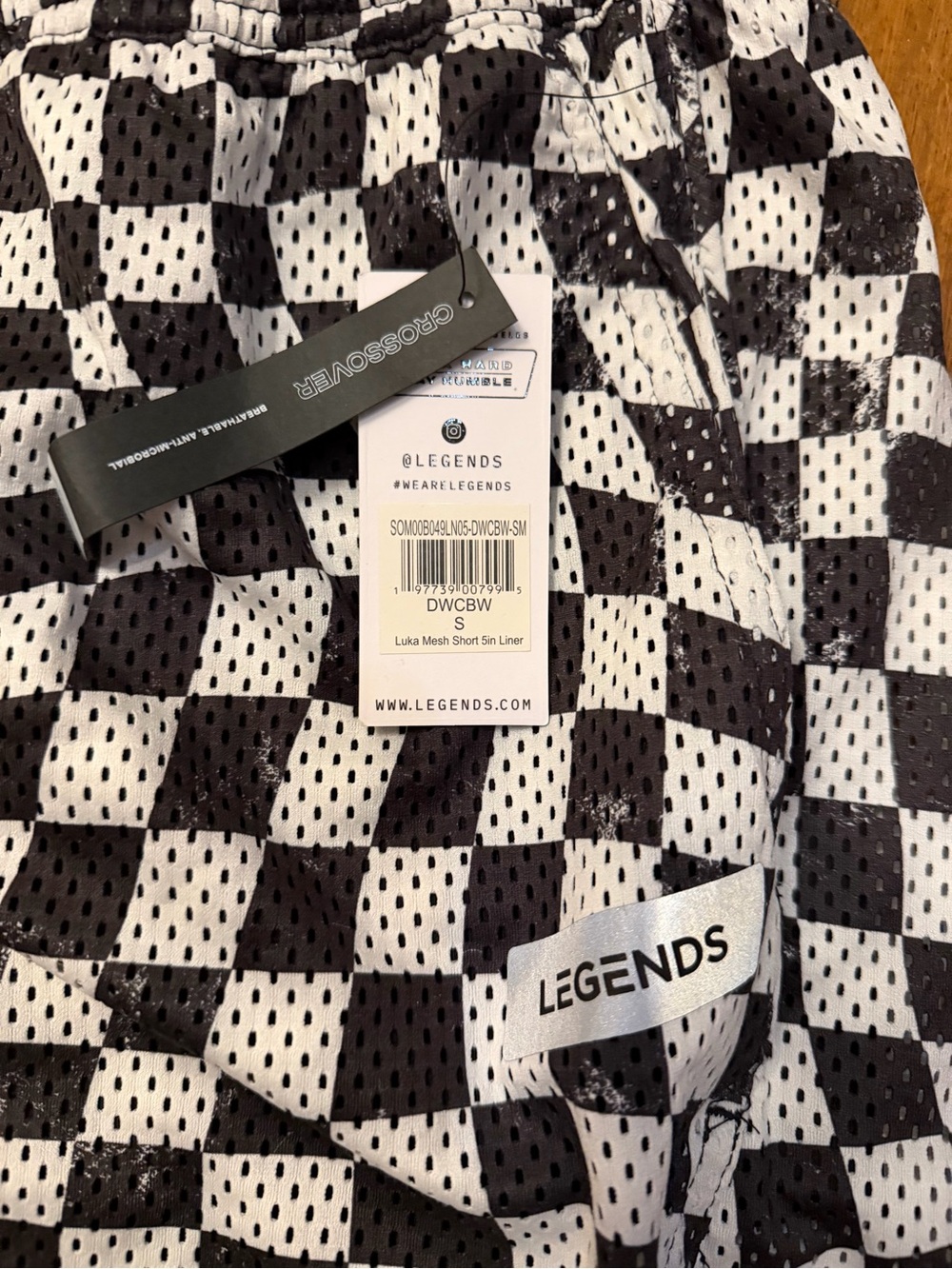 LEGENDS Luka Mesh Shorts Warped Checkers with liner - size small - NWT - Picture 3 of 5